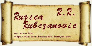 Ružica Rubežanović vizit kartica